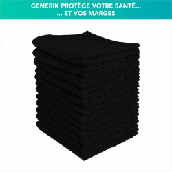 Lot de 12 serviette noire