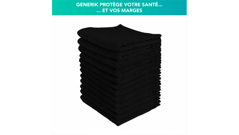 Lot de 12 serviette noire