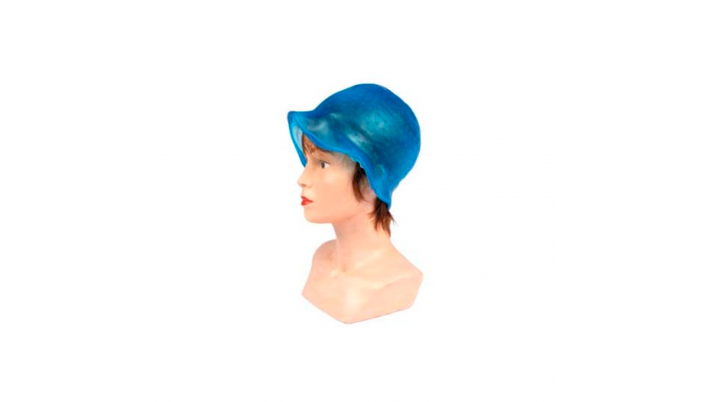 Bonnet silicone bleu pour mêches avec crochet