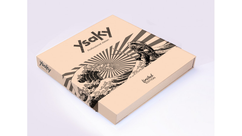 COFFRET GAUCHER YSAKY - 2 ciseaux + 1 rasoirs + 1 peigne carbon