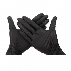 1 Boîte de 100 Gants Nitrile Noirs Taille M