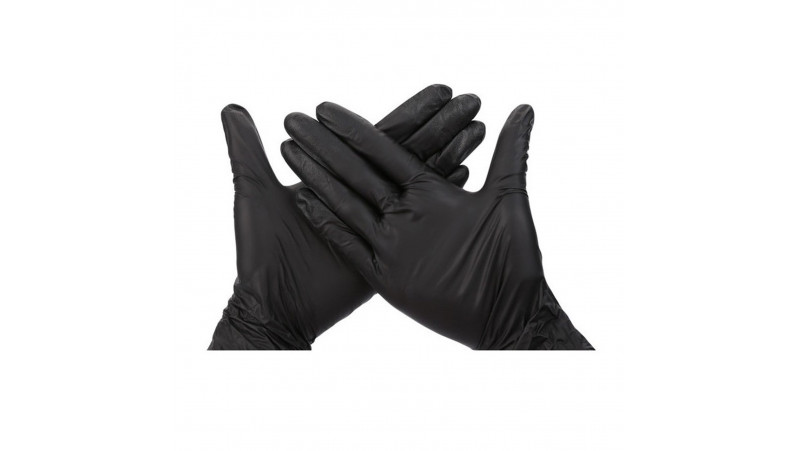 1 Boîte de 100 Gants Nitrile Noirs Taille M