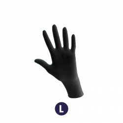 Gants jetables noirs 100% nitrile - Taille L - Boîte de 100