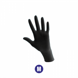 Gants noirs 100% nitrile - Taille M - Boîte de 100