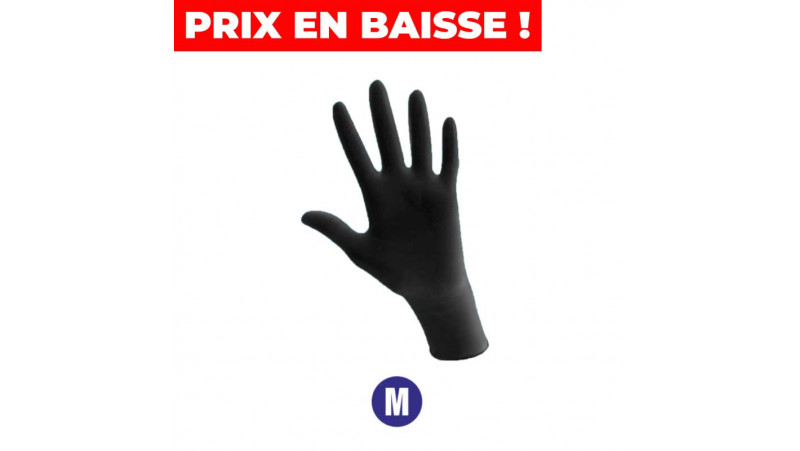 Boite de 100 gants en nitrile sans poudre -taille M -